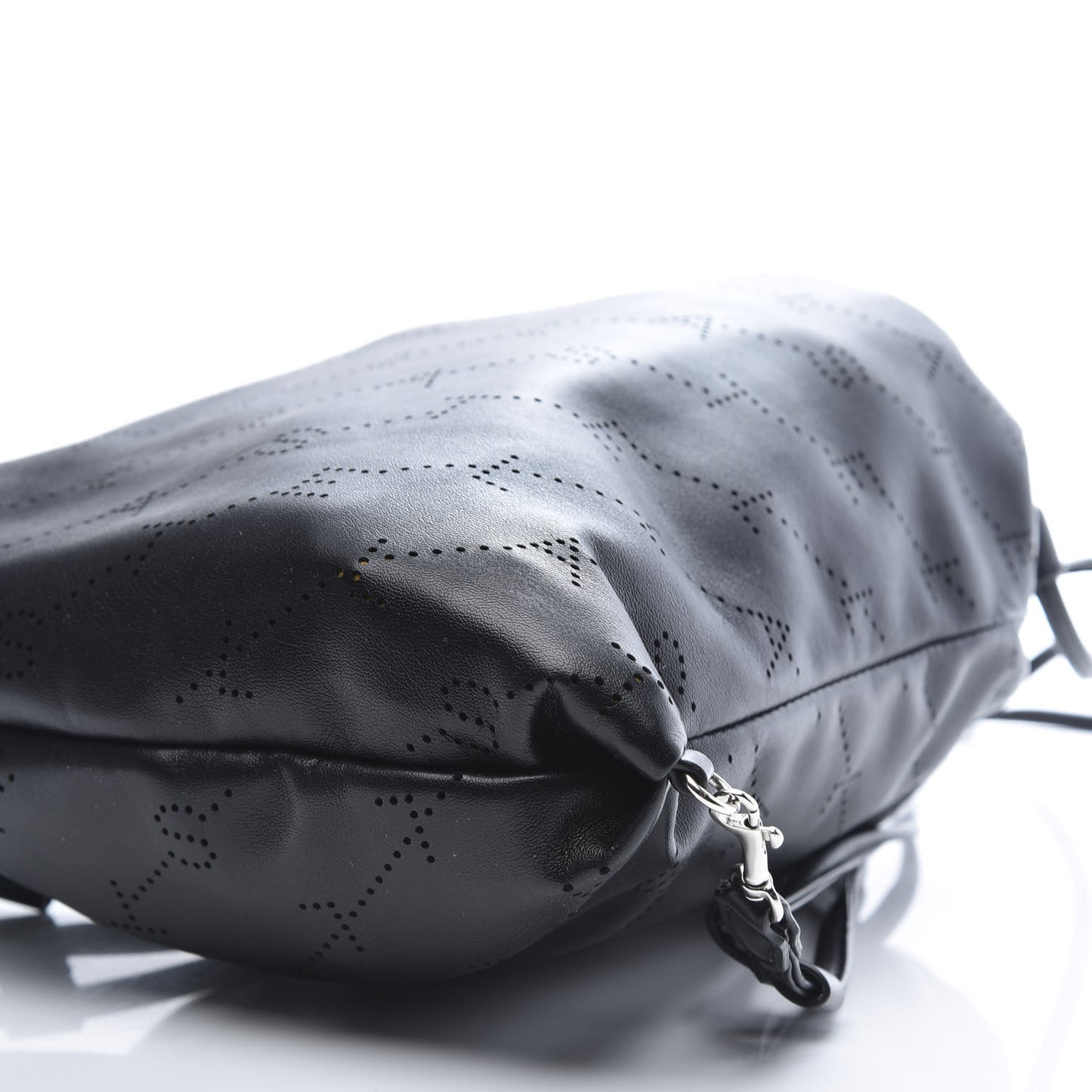 Eco Alter Nappa Perforated Logo Mini Drawstring Backpack Black