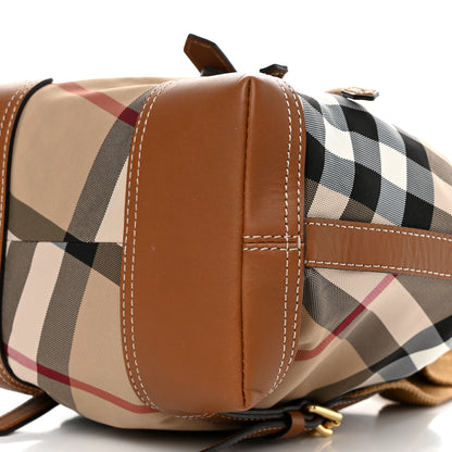 Burberry Nylon Calfskin Nova Check Backpack Brown 10 of 10