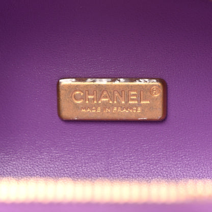 Chanel Lambskin Quilted CC Bubble Vanity Case With Chain Purple 6 of 10