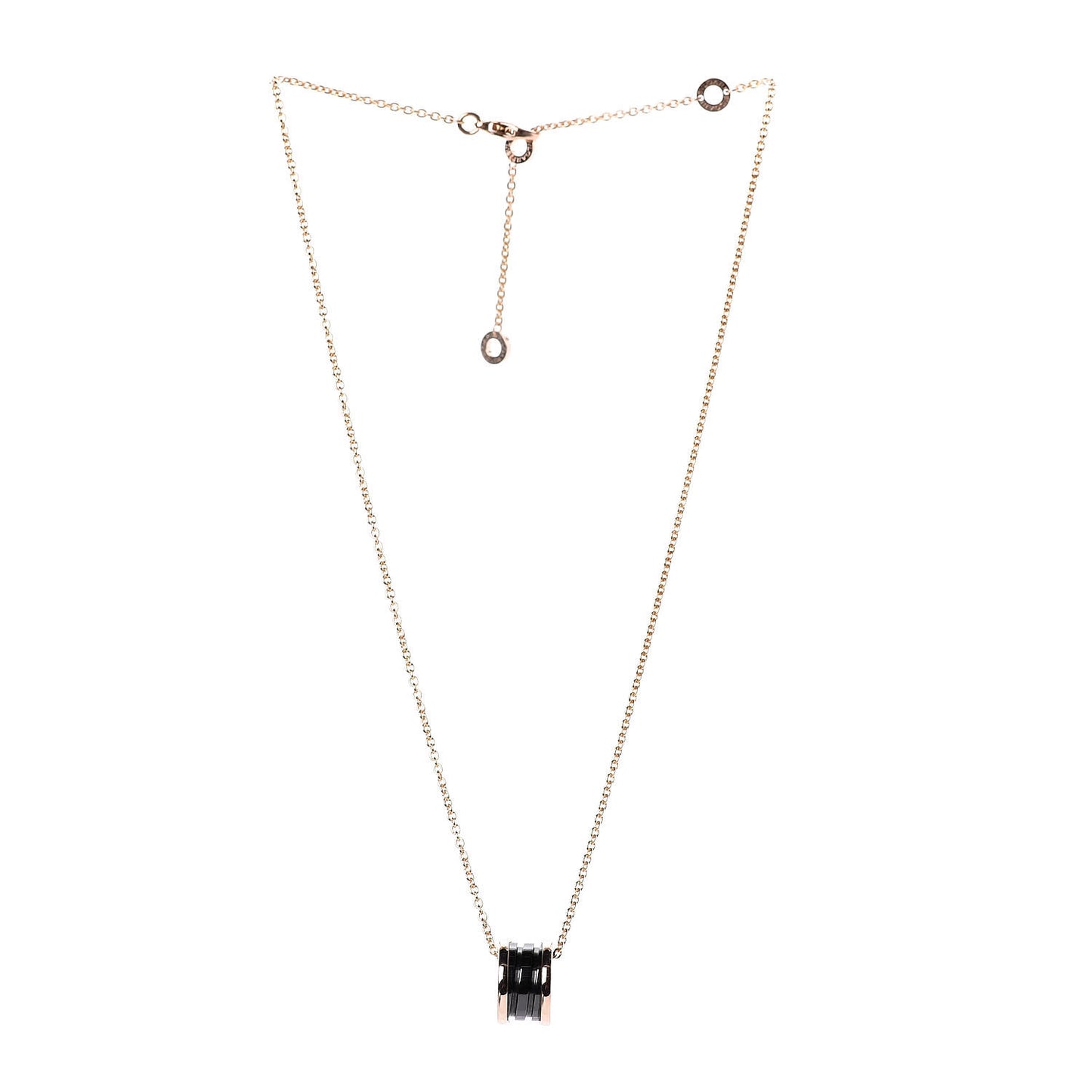 18K Rose Gold Black Ceramic B.Zero1 Pendant Necklace