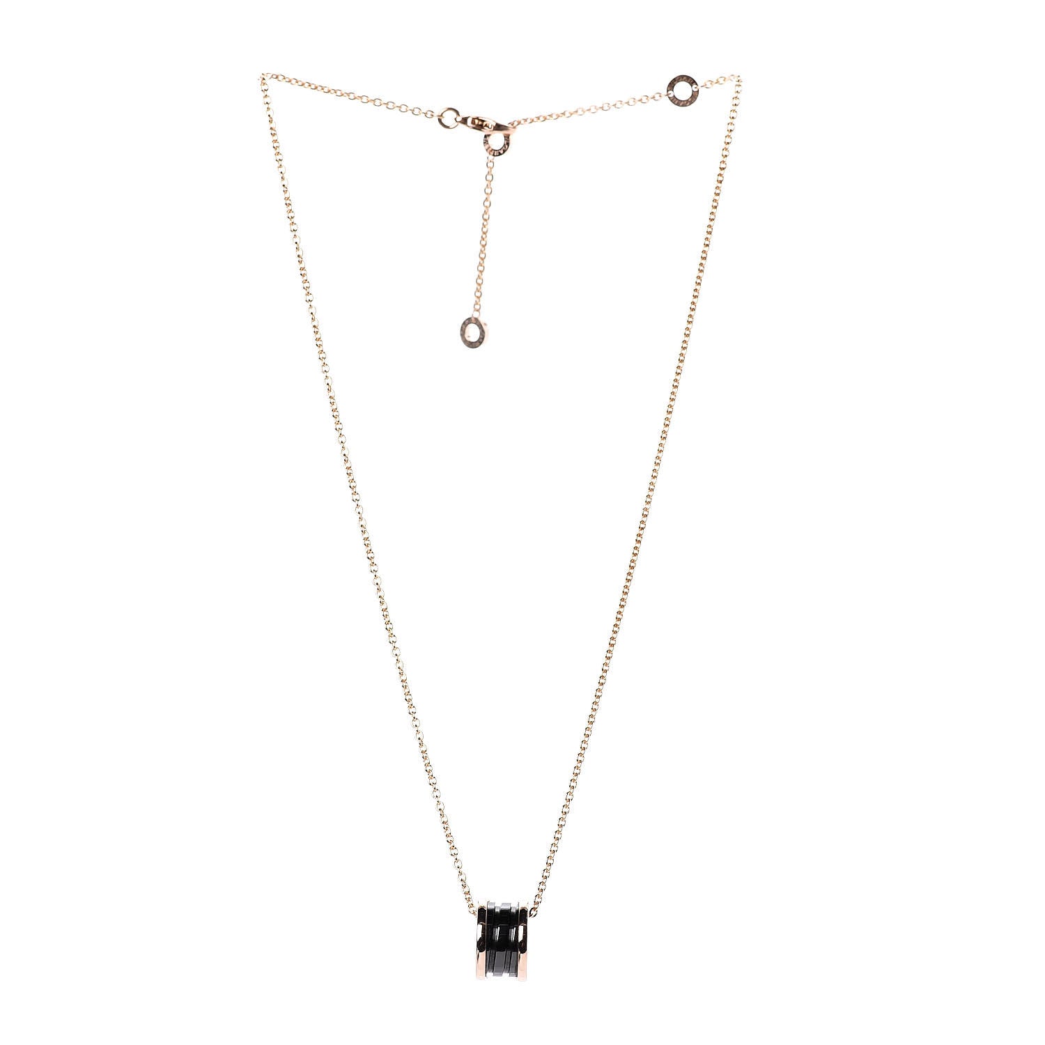 Bulgari 18K Rose Gold Black Ceramic B.Zero1 Pendant Necklace 3 of 6