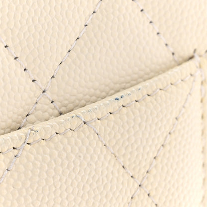 Chanel Caviar Quilted Wallet on Chain WOC White 12 of 14