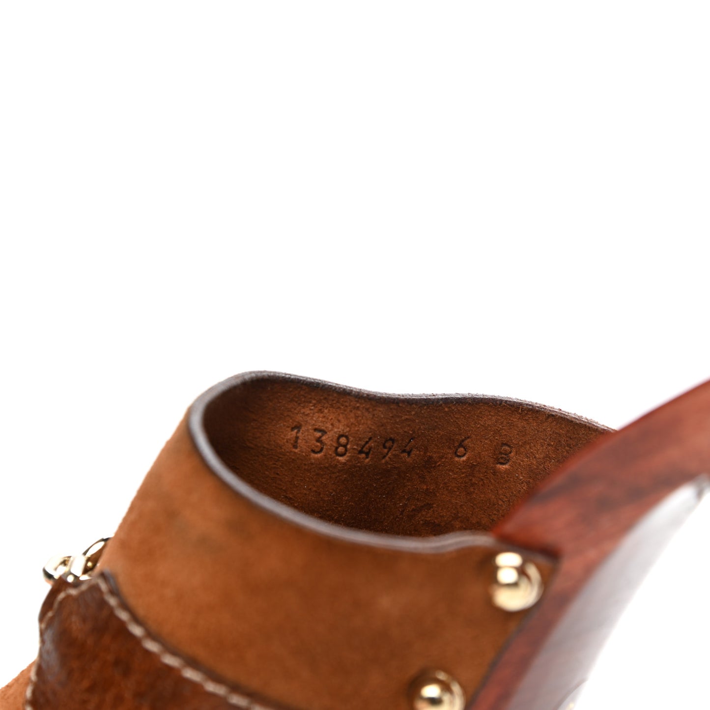 Suede Boarskin Icon Bit Platform Clog High Heel Slide Sandals 6 Nut