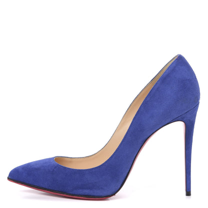 Christian Louboutin Veau Velours Pigalle Follies 100 Pumps 39 Metal Blue 1 of 7