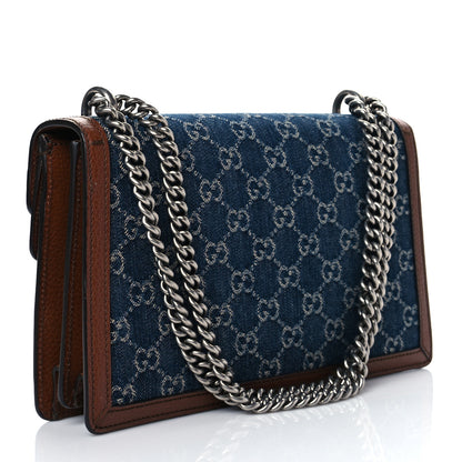 Gucci New Denim GG Monogram Dollar Calfskin Enamel Small Dionysus Shoulder Bag Blue Tea Cuir Epilog Electric Blue 2 of 10
