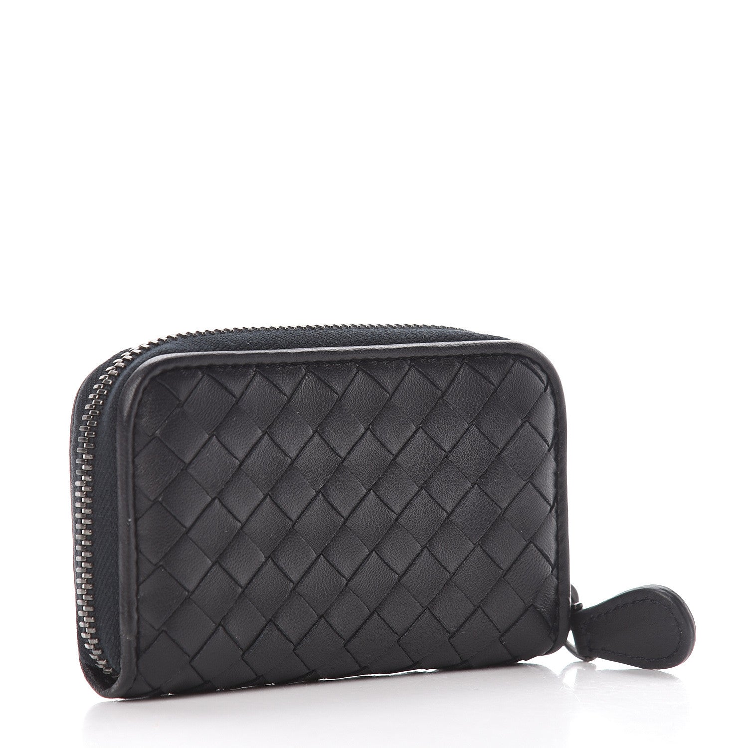Bottega Veneta Nappa Intrecciato Zip Around Card Holder Black 3 of 8