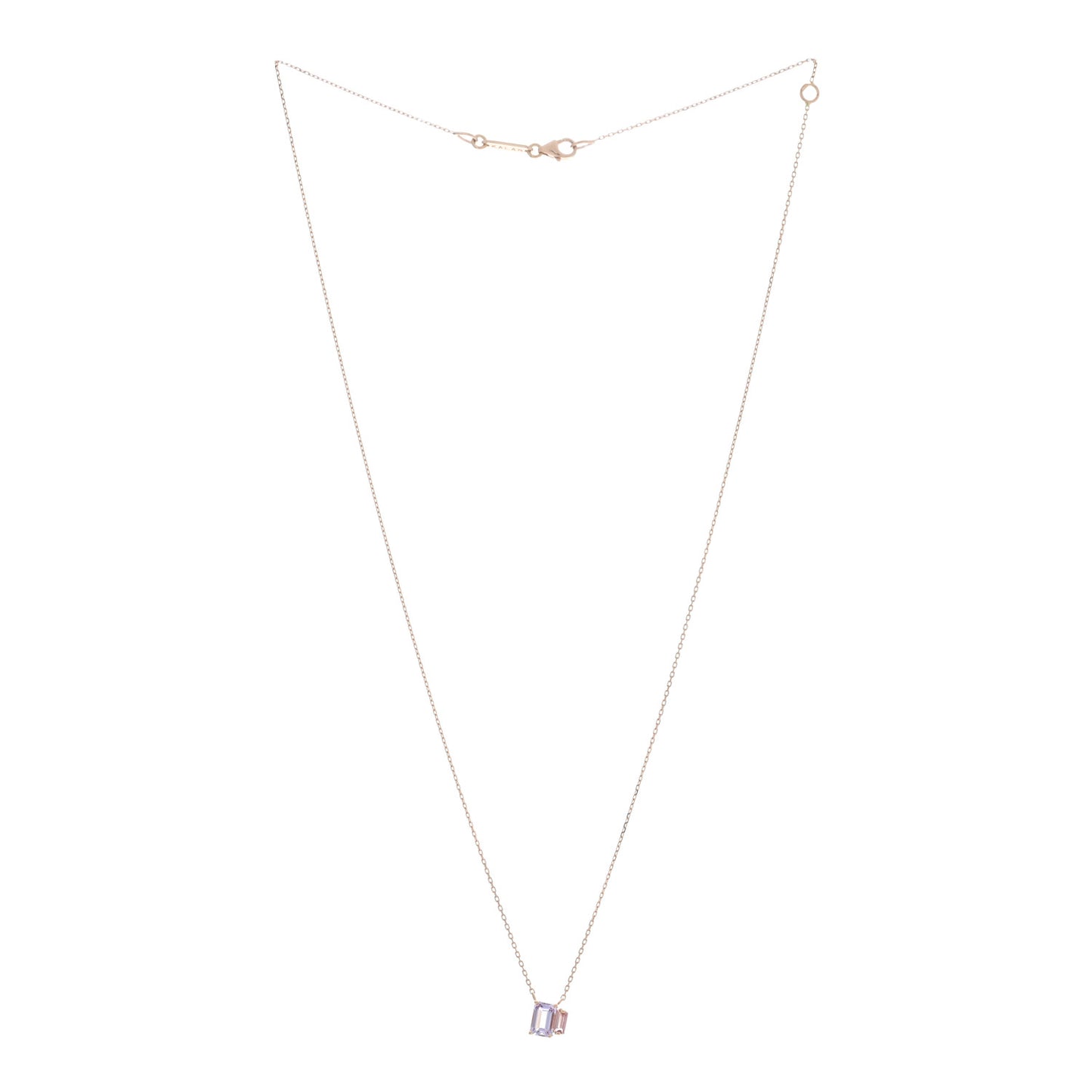 14K Rose Gold Amethyst Pink Topaz Pendant Necklace