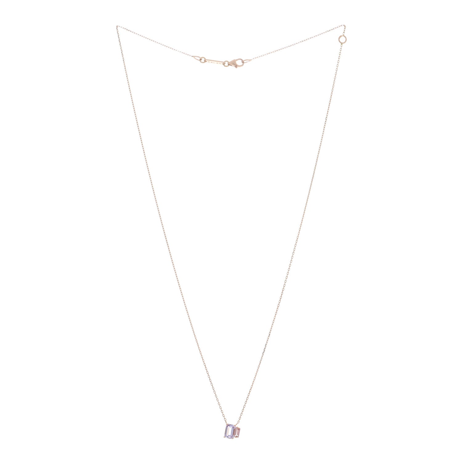 Suzanne Kalan 14K Rose Gold Amethyst Pink Topaz Pendant Necklace 3 of 4