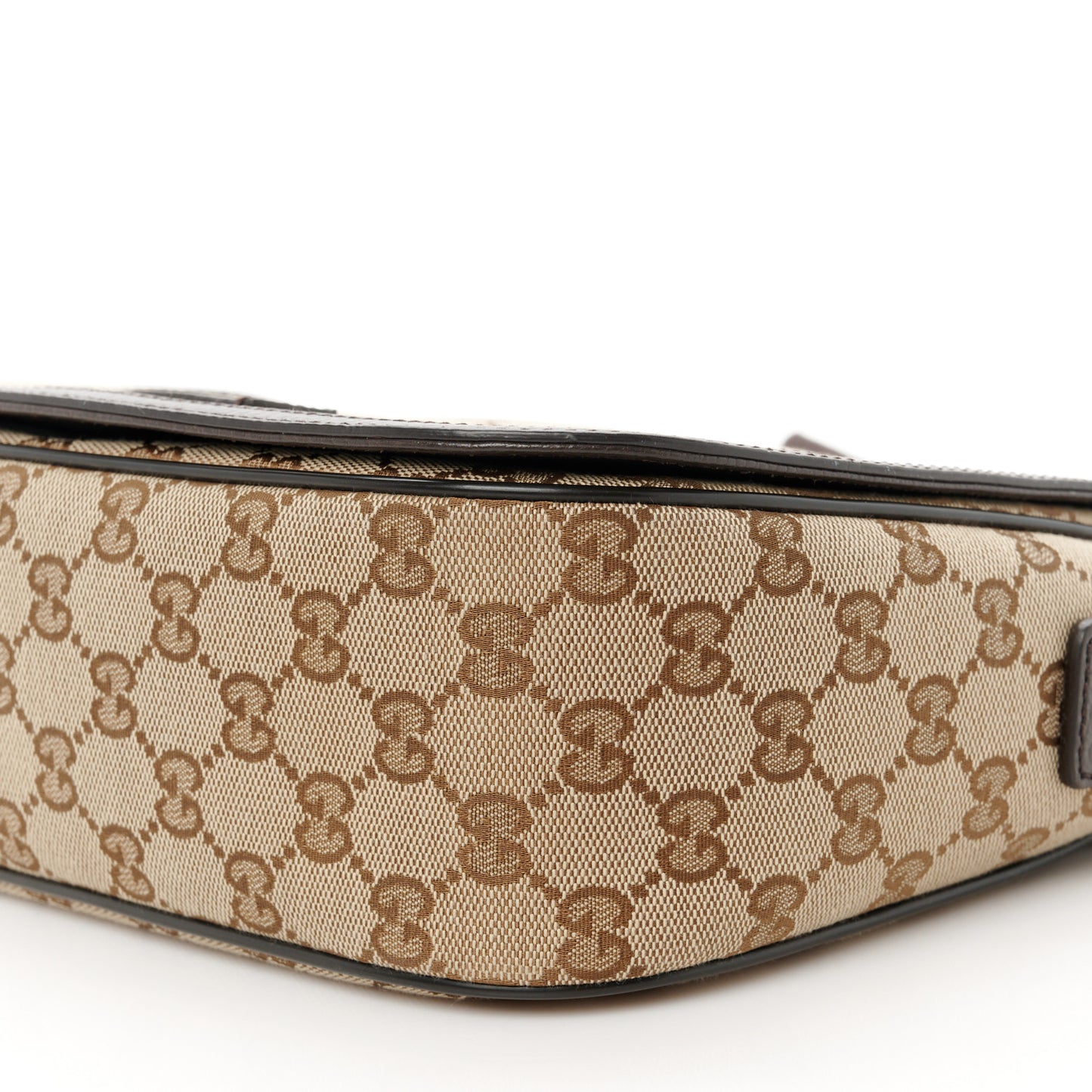 Monogram Flap Messenger Bag Beige Dark Brown