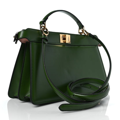Fendi Vitello King Luxor Shiny Nappa Medium Peekaboo I SEE U East West Satchel Verde Light Rose 3 of 7