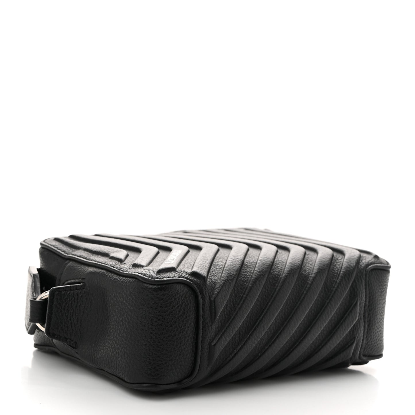 Grained Calfskin Embossed Car Camera Bag Black