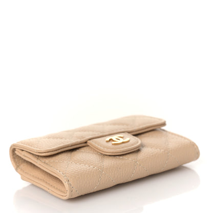 Chanel Caviar Quilted Flap Card Holder Wallet Beige 4 of 11