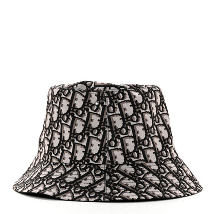 Christian Dior Polyester Cotton Oblique Teddy-D Brim Bucket Hat 58 Black 4 of 8
