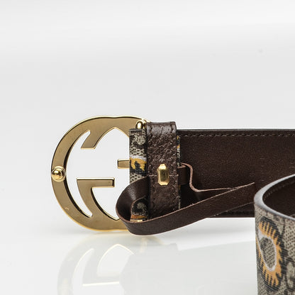 Gucci GG Supreme Monogram Bengal Interlocking G Belt 80 32 Beige Pink 4 of 8