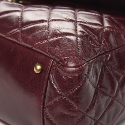 Chanel Glazed Calfskin Castle Rock Large Flap Burgundy 11 of 15