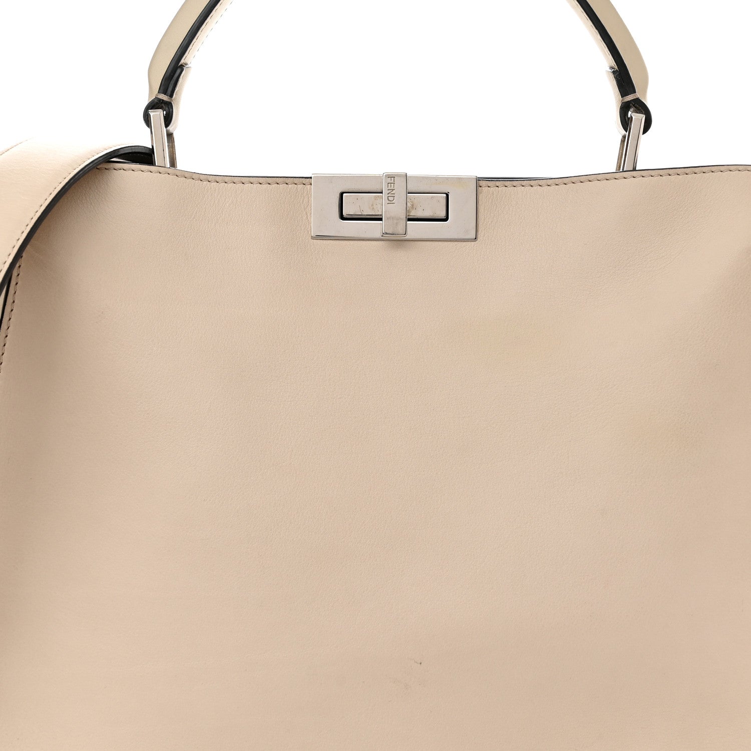 Fendi Vitello Tahiti Burro Large Peekaboo Iconic Essentially Satchel Beige 7 of 15
