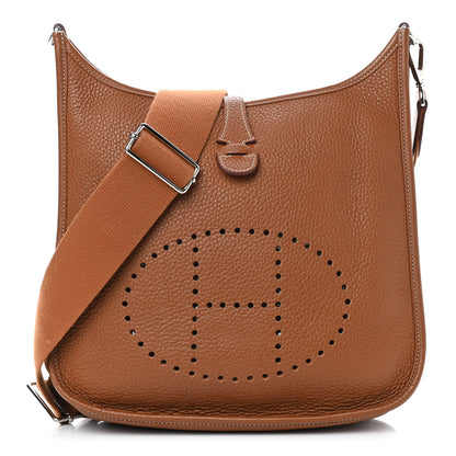 Hermes Taurillon Clemence Evelyne III PM Gold 1 of 9