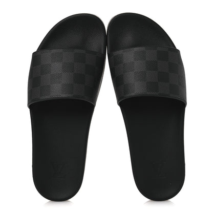 Louis Vuitton Damier Graphite Mens Waterfront Slide Sandal 9 Black 2 of 12