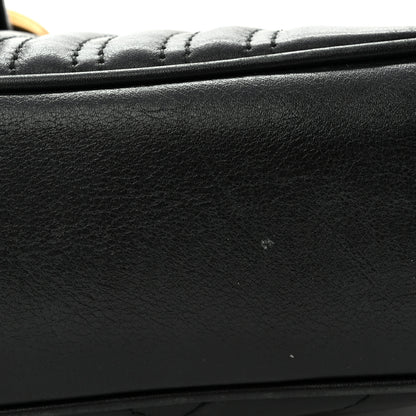 Gucci Calfskin Matelasse Medium GG Marmont Shoulder Bag Black 11 of 17