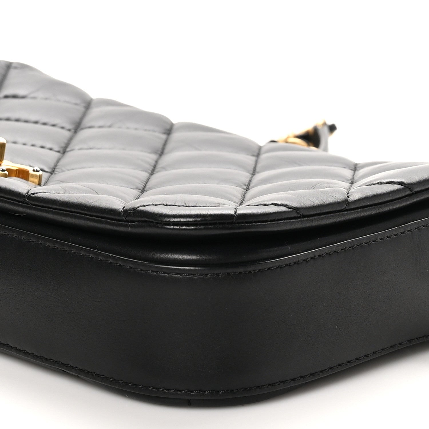 Chanel Calfskin Quilted Nailed CC Flap Bag Black 10 of 10