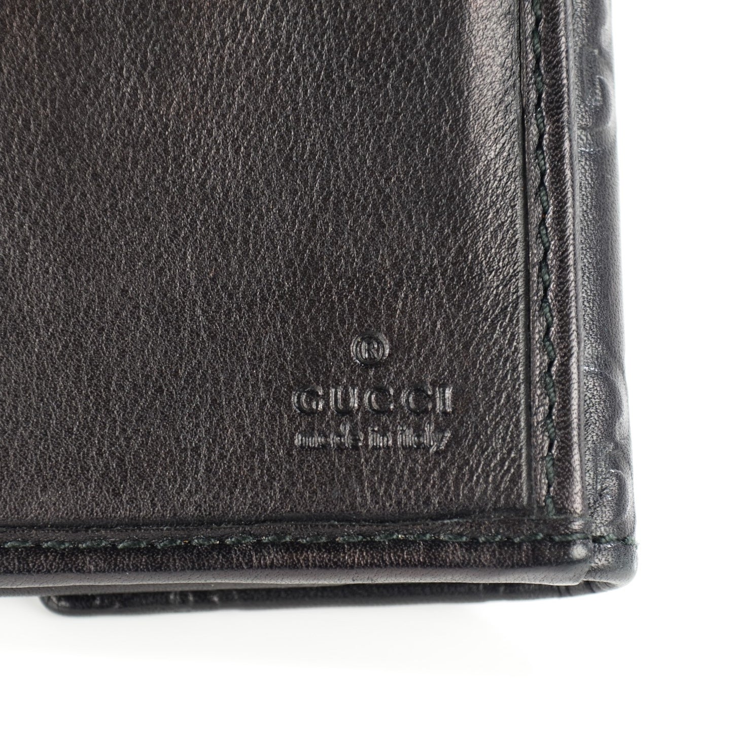 Guccissima Margaux Calfskin Metal Bar Continental Flap Wallet Black