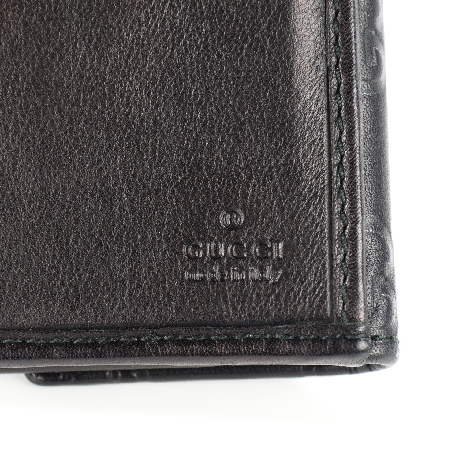 Gucci Guccissima Margaux Calfskin Metal Bar Continental Flap Wallet Black 9 of 10