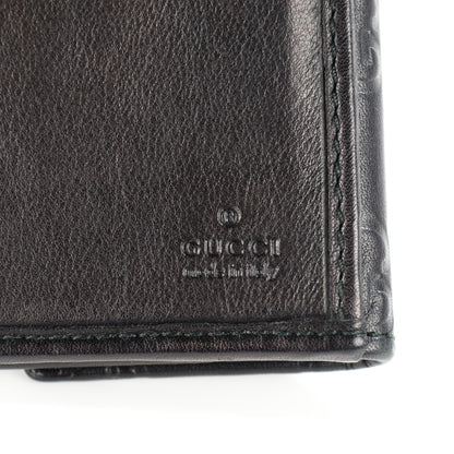 Gucci Guccissima Margaux Calfskin Metal Bar Continental Flap Wallet Black 9 of 10