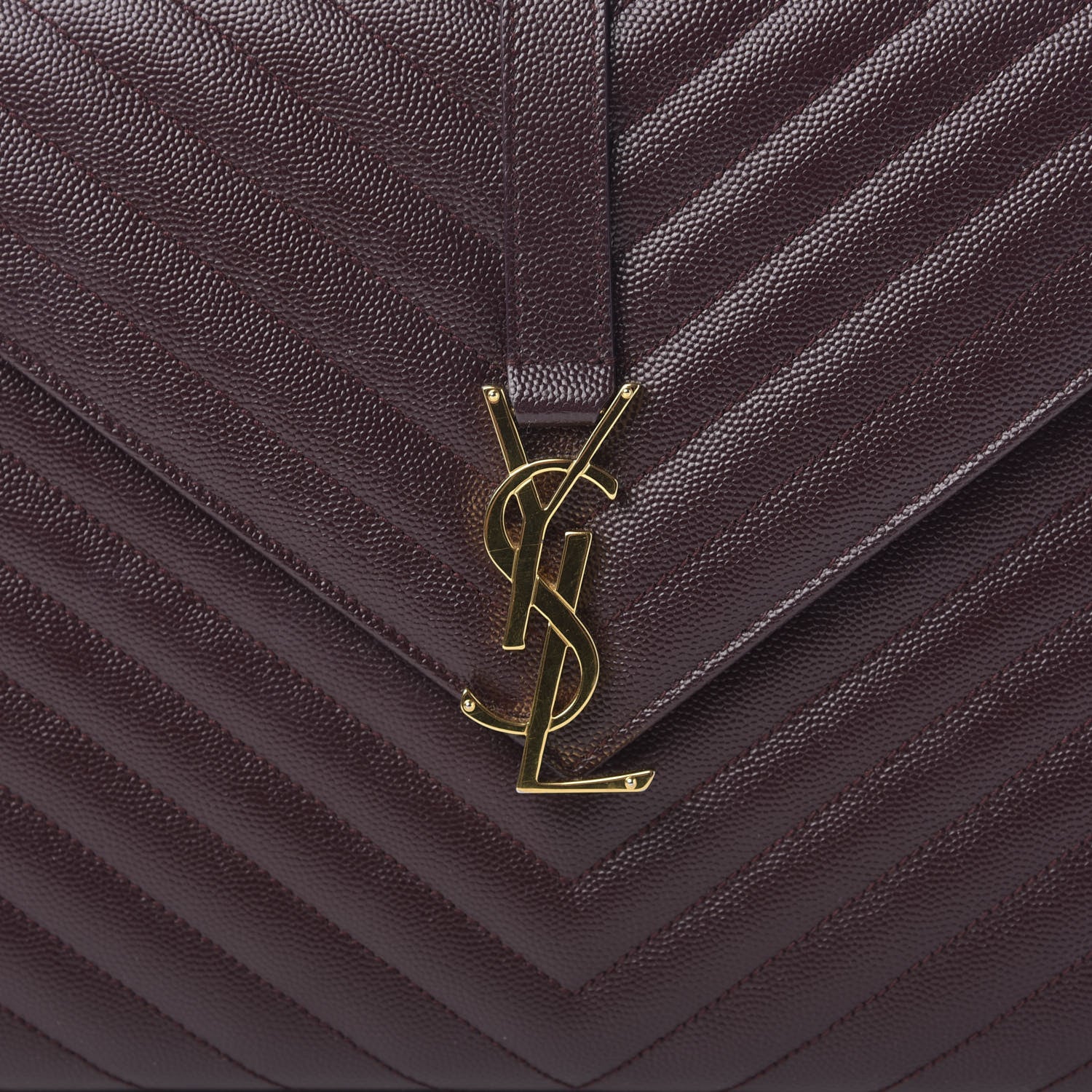 Saint Laurent Grain De Poudre Matelasse Chevron Large Monogram Satchel Rouge Legion 10 of 10