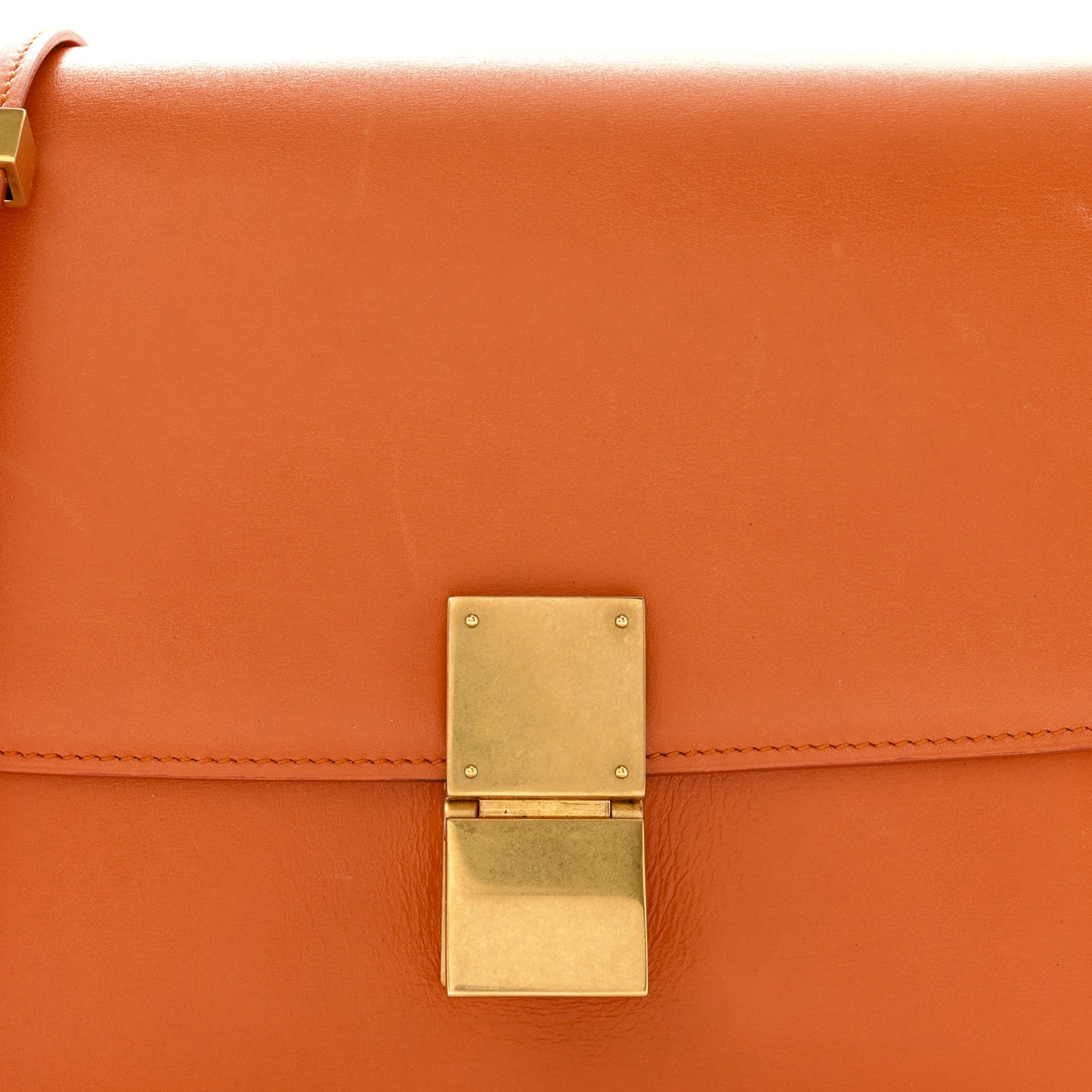 Box Calfskin Medium Classic Box Flap Bag Orange