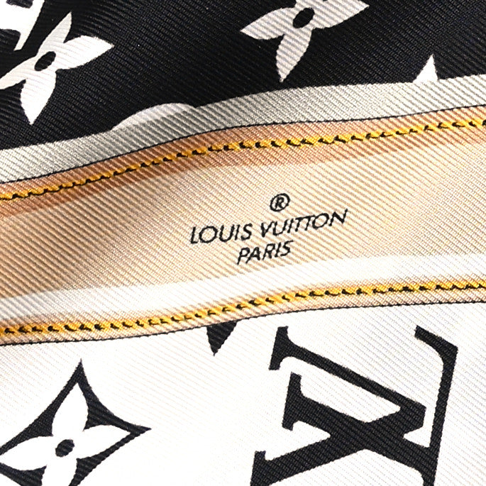 Louis Vuitton Silk Monogram Confidential Square Scarf Black 2 of 3