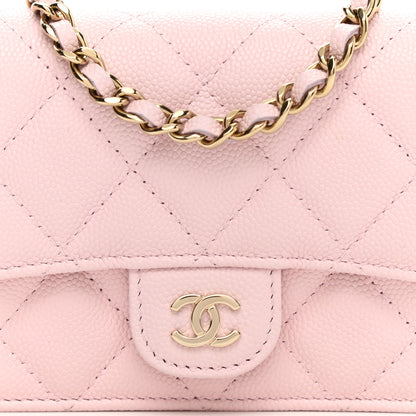 Chanel Caviar Quilted Mini Chain Bag Pink 9 of 12