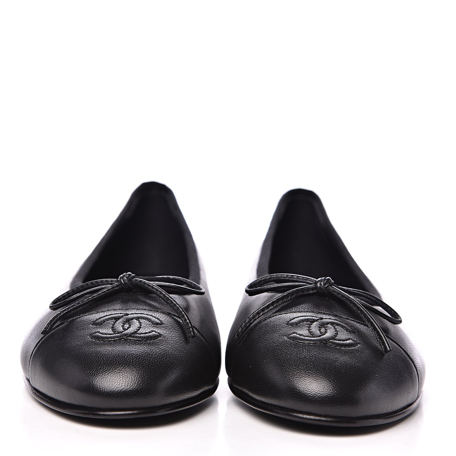 Chanel Lambskin Cap Toe Ballerina Flats 40 Black 2 of 9