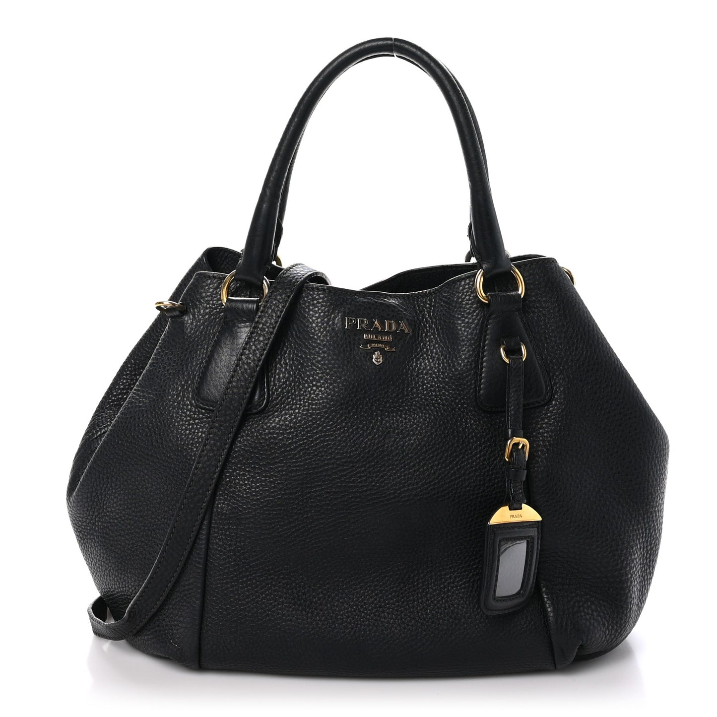 Vitello Daino Shopping Tote Black