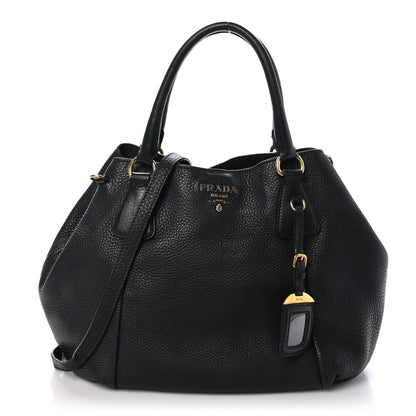 Prada Vitello Daino Shopping Tote Black 1 of 9