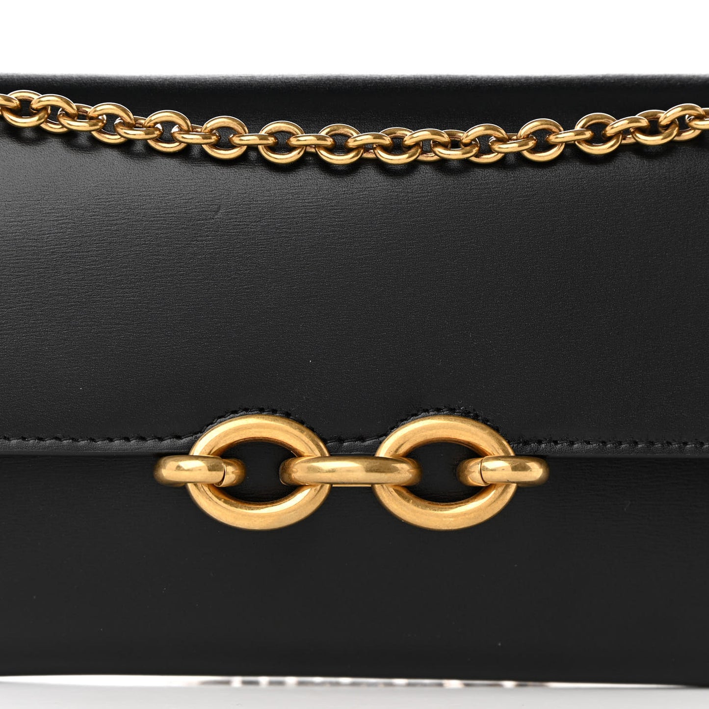 Smooth Calfskin Le Maillon Chain Wallet Black