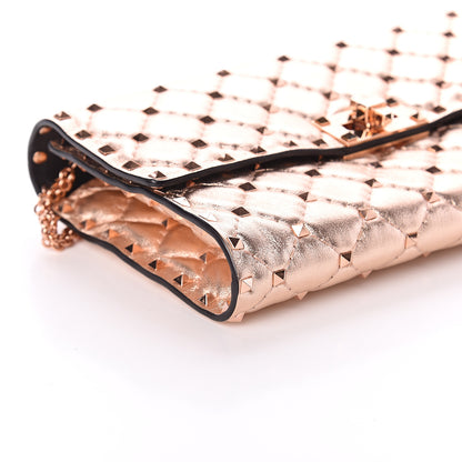 Valentino Garavani Metallic Lambskin Rockstud Spike Wallet on Chain Rame 6 of 7