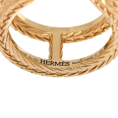 Hermes 18K Yellow Gold PM Chain d'Ancre Danae Ring 51 5.75 4 of 5