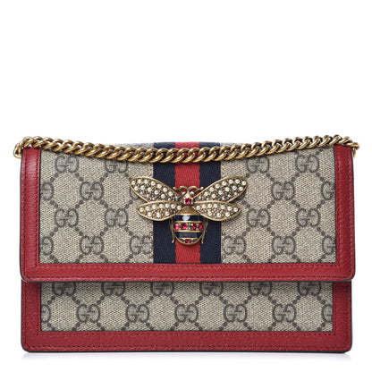 Gucci GG Supreme Monogram Web Queen Margaret Chain Wallet Red 1 of 7