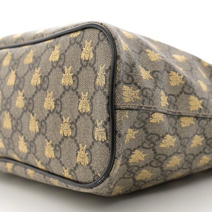 Gucci Soft GG Supreme Monogram Bees Small Crossbody Tote Beige Oro Black 10 of 13