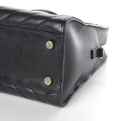 Saint Laurent Calfskin Matelasse Chevron Small Monogram Cabas Black 6 of 8