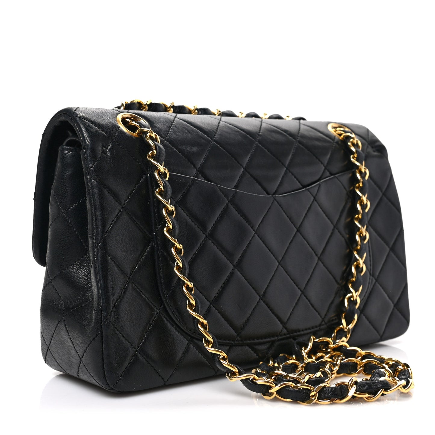 Lambskin Quilted Small Double Flap Black