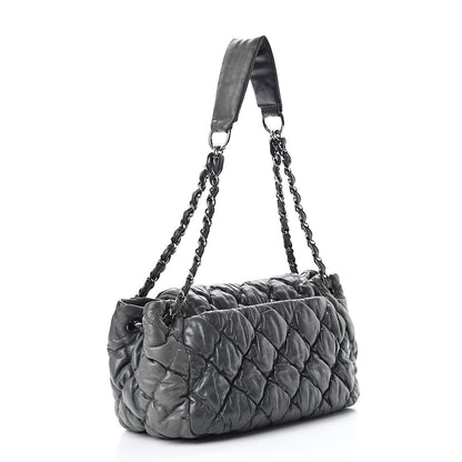 Chanel Calfskin Bubble Quilt Accordion Flap Grey 3 of 13