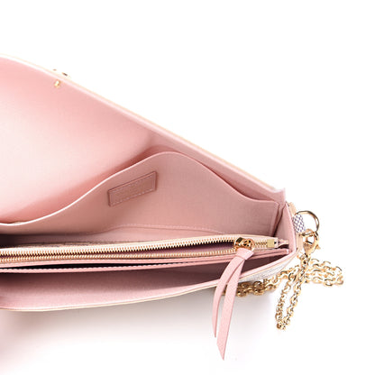 Louis Vuitton Damier Azur Pochette Felicie Chain Wallet Rose Ballerine 5 of 12