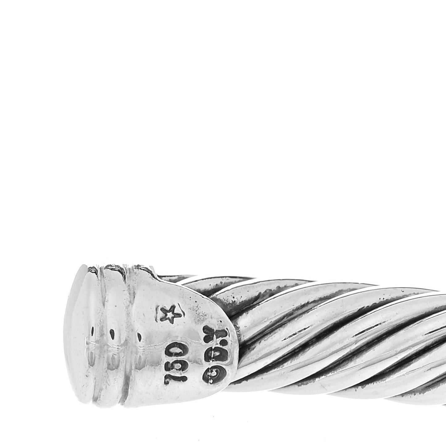 Sterling Silver 18K Yellow Gold Diamond 5mm Cable Classics Single Station Bracelet