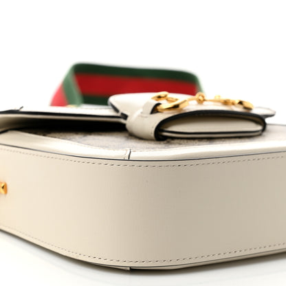 Gucci GG Supreme Monogram Web Mini Horsebit 1955 Shoulder Bag Beige Mystic White 9 of 10