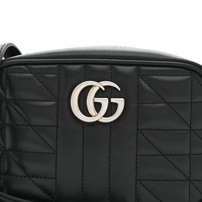 Gucci Calfskin Matelasse Aria Mini GG Marmont Chain Shoulder Bag Black 9 of 11