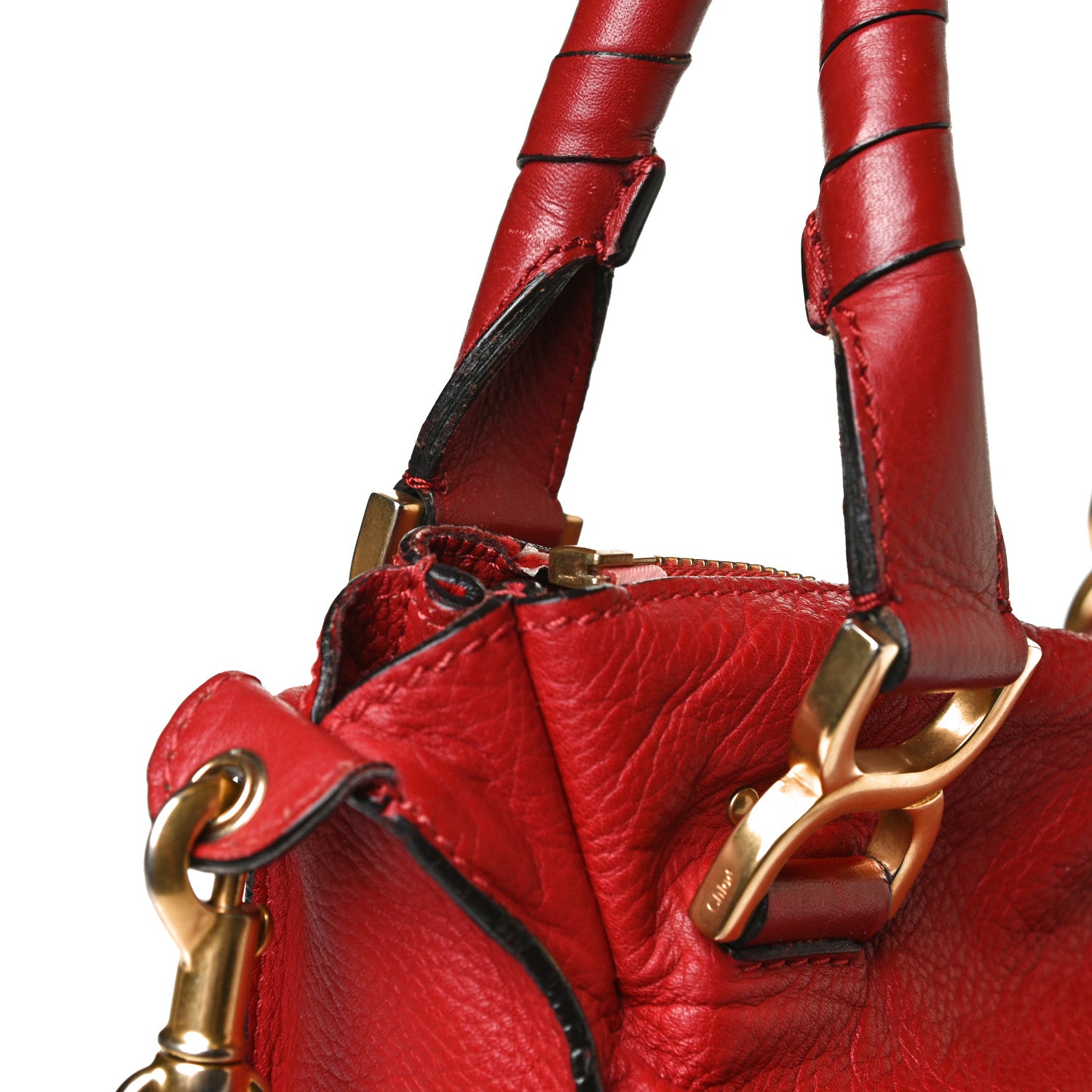 Chloe Calfskin Medium Marcie Satchel Peony Red 12 of 25