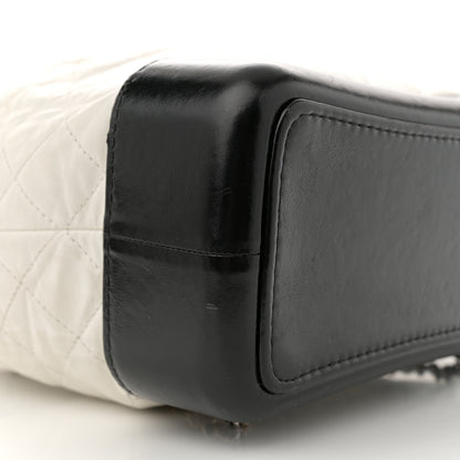 Chanel Aged Calfskin Quilted Gabrielle Backpack Black White 9 of 15