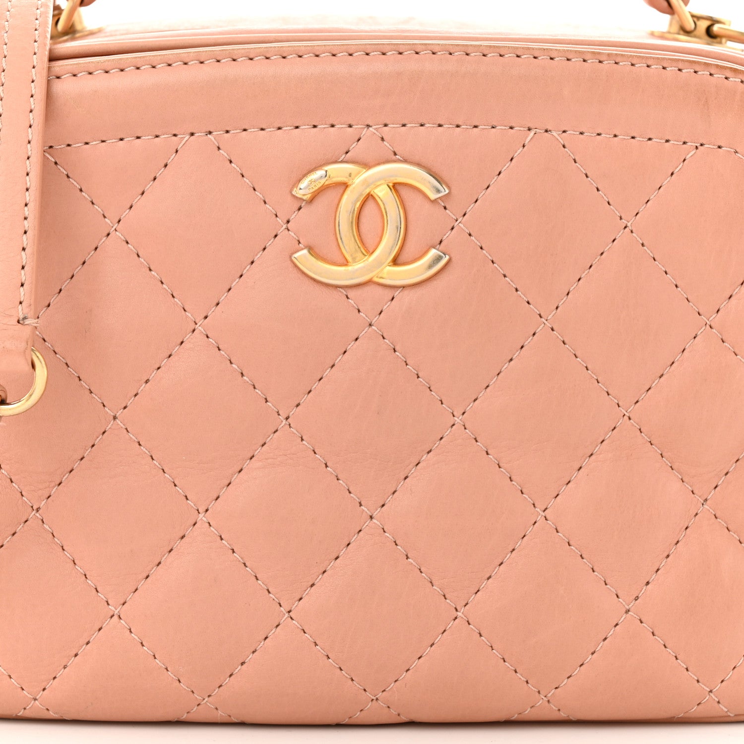 Chanel Calfskin Quilted CC Small Vanity Case Beige 8 of 12