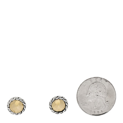 John Hardy Sterling Silver 18K Yellow Gold Palu Round Earrings 2 of 4